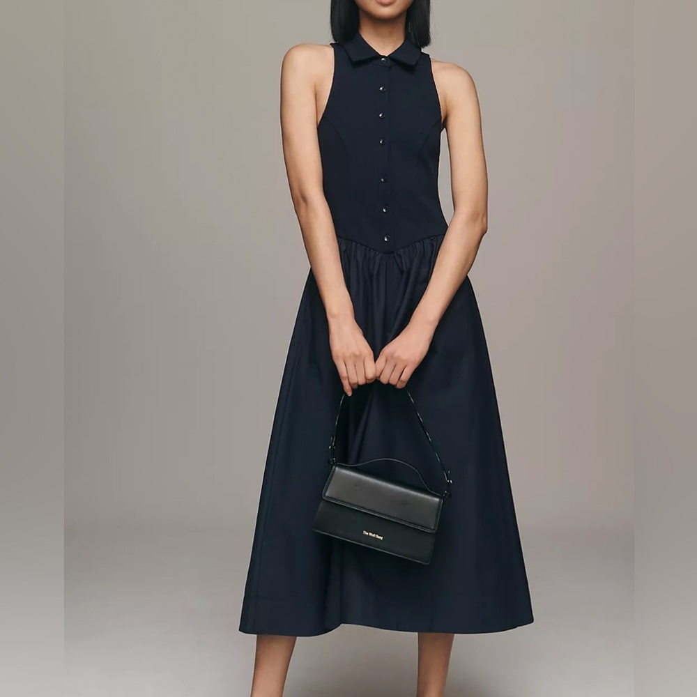 MAEVE by Anthropologie | Sleeveless Collared Drop-Waist Midi Dress | XL
